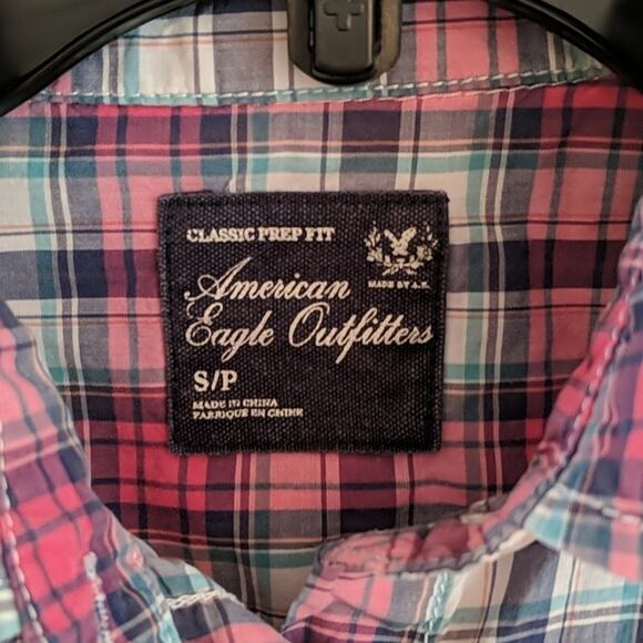 EUC American Eagle Plaid Shirt - Picture 3 of 6
